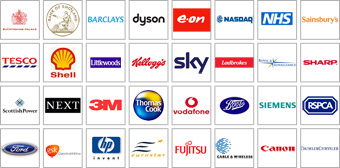 Grafika przedstawiająca logo firm korzystających z produktów Galleon